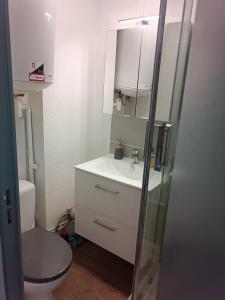 a bathroom with a sink and a toilet at Studio proche du CHU in Nîmes