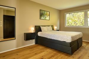 a bedroom with a bed and a television at GOOD NIGHT Apartments in Basel