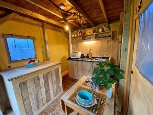 Kuchyň nebo kuchyňský kout v ubytování Kabana - eco forest suite