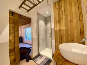 Koupelna v ubytování Kabana - eco forest suite