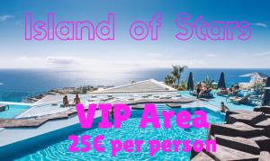 a sign that says island of stars vip area per resort at Hotel Riosol in Puerto Rico de Gran Canaria