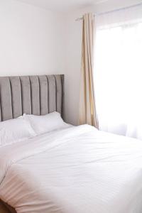 ナイロビにあるHaven Alphaのベッドルーム1室(窓、白いベッド1台付)