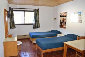 een kamer met twee bedden en een raam bij Atenas para 2 personas in Las Lenas