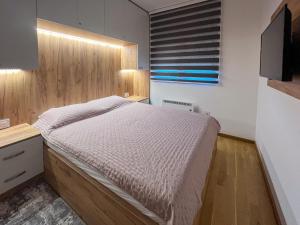 ein Schlafzimmer mit einem Bett und einem TV in der Unterkunft Apartmani MM Zlatibor in Zlatibor