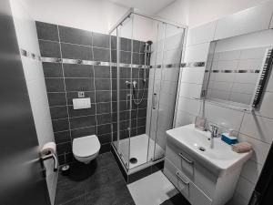 Koupelna v ubytování Apartmány u Maxíků