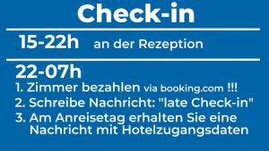 una schermata di un cellulare con il messaggio di testo al check-in di ibis budget Berlin Ost a Berlino