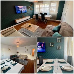 Televízia a/alebo spoločenská miestnosť v ubytovaní Joli appartement proche Centre