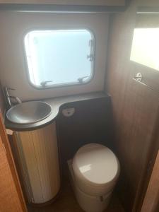 Baño pequeño con aseo y lavamanos en Andalusian Lifestyle en Marbella