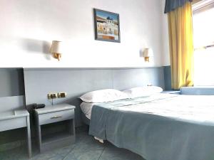 una camera con un grande letto e una finestra di Hotel Vitruvio a Milano