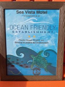 a picture of an ocean friendly establishment with a turtle at Sea Vista Motel in Topsail Beach