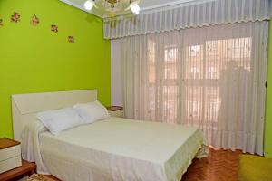 オウレンセにあるPiso Ourense Bonito y Termalのベッドルーム(白いベッド1台、窓付)