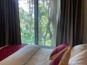 Een bed of bedden in een kamer bij Coffee Cradle Wayanad Luxuorios Private Tree House - Inside 2 Acre Coffee Plantation