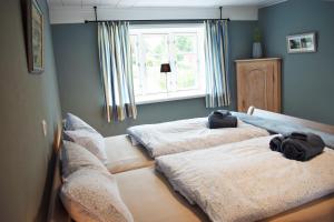 um quarto com 2 camas e uma janela em Haus Frieda / Aventoft em Aventoft