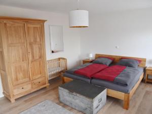 Postel nebo postele na pokoji v ubytování NEU! Ferienhaus Schaaf