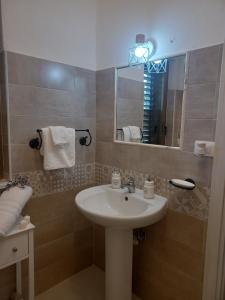 La salle de bains est pourvue d'un lavabo et d'un miroir. dans l'établissement Casa Vacanza Io e Te, à San Marco Argentano