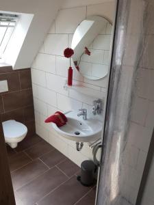 Koupelna v ubytování Ferienhaus Seeschwalbe 2