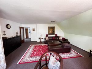 a living room with a couch and a rug at NEU! Ferienwohnung Nordlicht in Sande