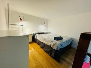 Pokój z dwoma łóżkami i ladą w nim w obiekcie El capricho de Nina en Lavapiés w Madrycie