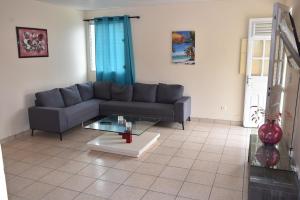 Rivière-PiloteHaut de villa Amour caché的带沙发和咖啡桌的客厅