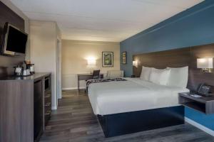 a hotel room with a large bed and a television at La Quinta Inn by Wyndham Sacramento North in Sacramento