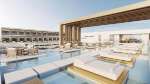 a rendering of a hotel swimming pool with beds at Enorme Santanna Island in Sisi