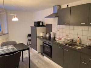 Kuchyň nebo kuchyňský kout v ubytování Ferienwohnung Maryna