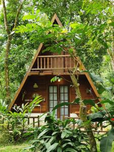 una cabaña en medio de un bosque en Floresta Encantada en Ubatuba