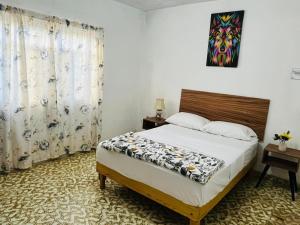 sypialnia z łóżkiem i obrazem na ścianie w obiekcie Casa Limón, es tu casa, tu grande residencia w mieście Calvillo