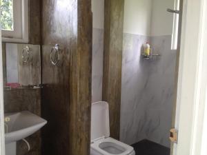 a bathroom with a toilet and a sink at MIST in Ambalangoda