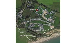a map of the grounds of a mansion on the beach at 2 Bedroom Chalet SB177 Sandown Isle of Wight in Brading