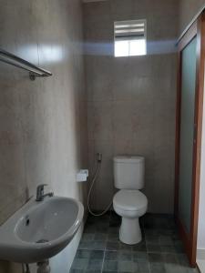 a bathroom with a toilet and a sink at Patra House in Ubud