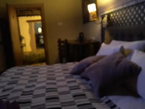 un letto con un orsacchiotto sopra di esso di African Silhouette Guesthouse a Benoni