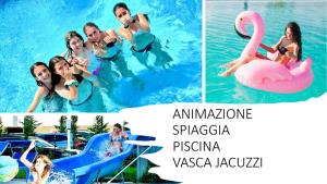 a group of people in the water in a pool at Hotel Cosmopol Cesenatico in Cesenatico