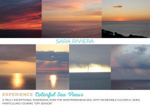 カップ・ダイユにあるSARA RIVIERA Costa Planaの夕日の異像のコラージュ
