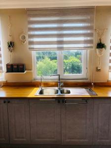 a kitchen with a sink and a window at Large private villa in Arnavutköy +17 photos