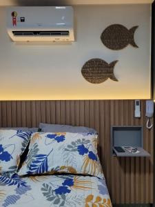 Postel nebo postele na pokoji v ubytování Studio Aconchegante no Bessa