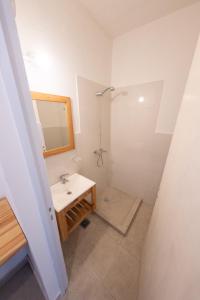 uma casa de banho com um lavatório e um espelho em Petit apart em Villa María