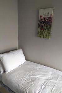 a bed in a room with a painting on the wall at Oliver Wests Beautiful 2 Bedroom Sleeps 4 Apartment in Scarborough