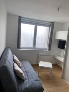 Cappelle-la-GrandeにあるStudio cosyのソファとテーブルのあるリビングルーム