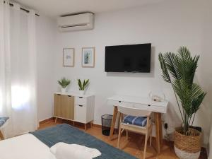 A television and/or entertainment centre at Estudios El Quijote