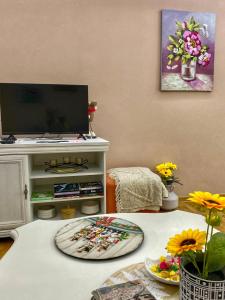 Una televisión o centro de entretenimiento en Apartman Diana