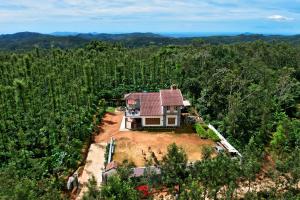an aerial view of a house in the middle of a forest at Kodebailu Homestay - 3BH Full Villa, Home Food, Coffee Estate in Sakleshpur