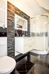ein Badezimmer mit einem weißen WC und einem Waschbecken in der Unterkunft U Ireny in Zakopane