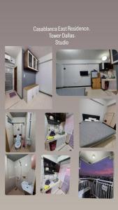 un collage de cuatro fotos de una habitación en Apartemen Casablanca East Residence, en Yakarta