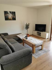 a living room with a couch and a coffee table at FW Sofia in Zwiesel