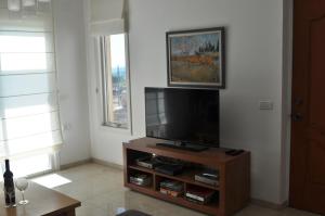 TV a/nebo společenská místnost v ubytování Shmulik Galilee