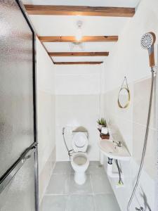 een badkamer met een toilet en een wastafel bij Precious Homestay (Deluxe Room) in Burgos