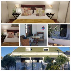 un collage de fotos de un dormitorio y una casa en 6 Olives B&B, en Darling