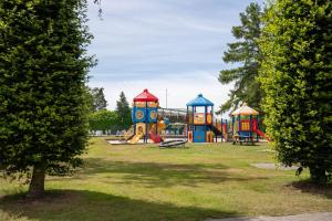 een park met een speeltuin met een glijbaan bij Camping de Zeven Heuveltjes in Ees