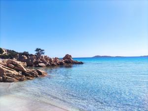 une plage de rochers et d'eau bleue dans l'établissement TancaManna16, à Cannigione